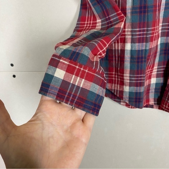 Alex Mill Linen Blend Plaid Button Up Shirt Size XS - Picture 6 of 9